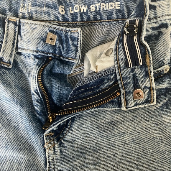 Gap Kids Low Rise Stride Wide Leg Jeans Size 6 Girl Stonewashed Distressed Denim - Picture 7 of 10